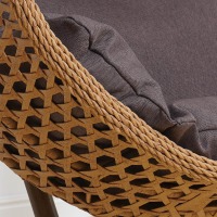 Подвесное кресло качели плетёное Сафира Макси 107 х 120 пшеничный (Цвет подушки: тёмно-серая) - вид 1 миниатюра
