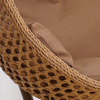 Подвесное кресло качели плетёное Сафира Макси 107 х 120 пшеничный (Цвет подушки: коричневая) - вид 1 миниатюра