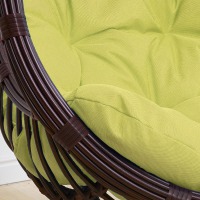 Подвесное кресло качели плетёное Лунар 88 х 115 шоколад (Цвет подушки: лаймовая) - вид 1 миниатюра