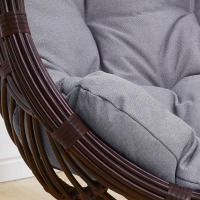 Подвесное кресло качели плетёное Лунар 88 х 115 шоколад (Цвет подушки: серая) - вид 1 миниатюра