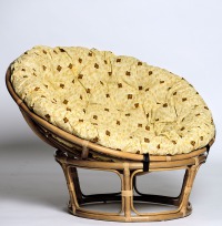 Кресло из натурального ротанга ПАПАСАН премиум 115 см мед (Цвет подушки: карамель) - вид 1 миниатюра
