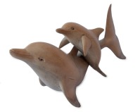 Фигурка Дельфины (пара) из ценных пород дерева (20 см) - вид 1 миниатюра
