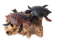 Фигурка Черепахи чёрные (пара) из ценных пород дерева (15 см) - вид 1 миниатюра