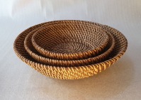 Три блюда круглых плетёных из ротанга - вид 1 миниатюра