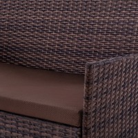 Комплект из искусственного ротанга Киото 6 шоколад (цвет подушки: коричневые) - вид 7 миниатюра